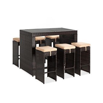 Outdoor Bar Set with Removable Cushions