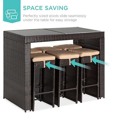 Outdoor Bar Set with Removable Cushions
