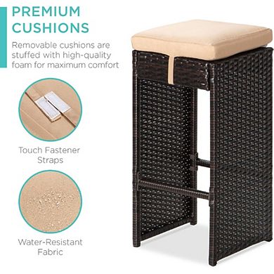 Outdoor Bar Set with Removable Cushions