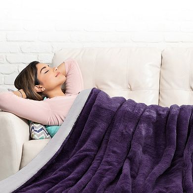 Cheer Collection Microsherpa Plush Throw Blanket Soft Cozy Decorative Accent
