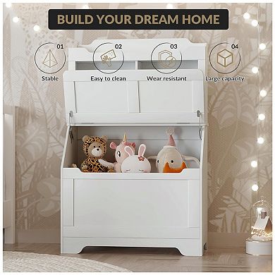 Kids Toy Organizer with Flip Lid and Cubbies