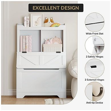 Kids Toy Organizer with Flip Lid and Cubbies