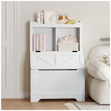 Kids Toy Organizer with Flip Lid and Cubbies