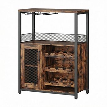 ANIXOL 3 tier Wine Bar Cabinet with Wine Rack and Storage