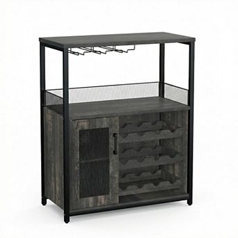 ANIXOL 3 tier Wine Bar Cabinet with Wine Rack and Storage