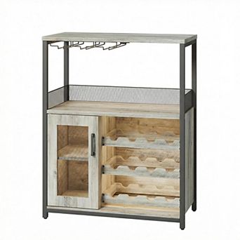 ANIXOL 3 tier Wine Bar Cabinet with Wine Rack and Storage