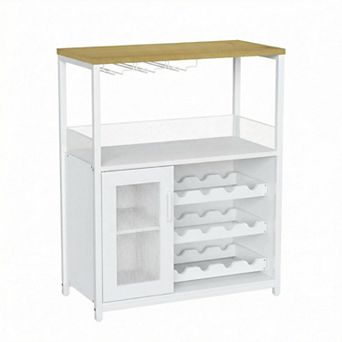 ANIXOL 3 tier Wine Bar Cabinet with Wine Rack and Storage