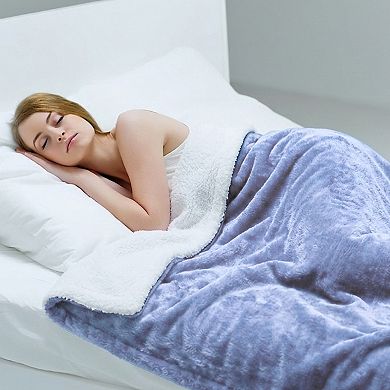 Cheer Collection Fuzzy Microsherpa Throw Blanket Soft Velvet Feel Cozy Accent for Couch Bed