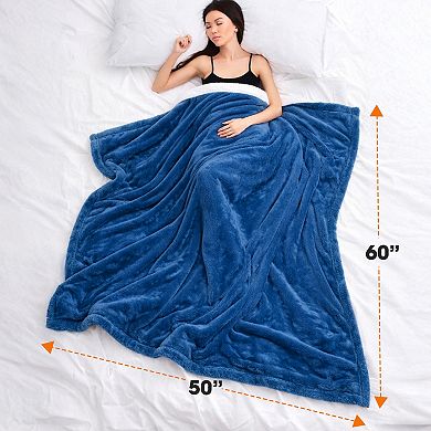 Cheer Collection Fuzzy Microsherpa Throw Blanket Soft Velvet Feel Cozy Accent for Couch Bed