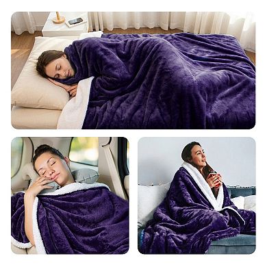 Cheer Collection Fuzzy Microsherpa Throw Blanket Soft Velvet Feel Cozy Accent for Couch Bed