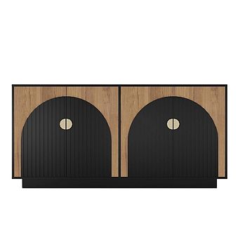 Modern Farmhouse Fluted Sideboard Buffet Cabinet with Storage