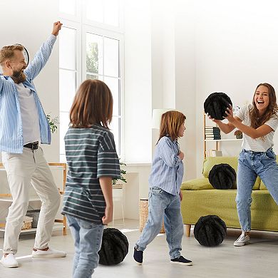 Cheer Collection Plush Faux Fur Ball Throw Pillow Decorative Accent Cushion for Sofa Bed