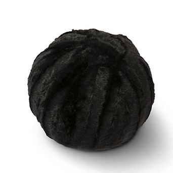 Cheer Collection Plush Faux Fur Ball Throw Pillow Decorative Accent Cushion for Sofa Bed