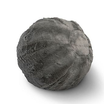 Cheer Collection Plush Faux Fur Ball Throw Pillow Decorative Accent Cushion for Sofa Bed