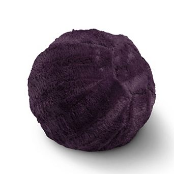 Cheer Collection Plush Faux Fur Ball Throw Pillow Decorative Accent Cushion for Sofa Bed