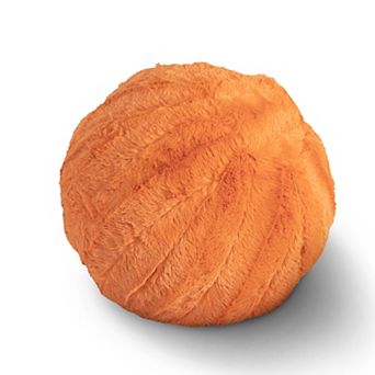 Cheer Collection Plush Faux Fur Ball Throw Pillow Decorative Accent Cushion for Sofa Bed