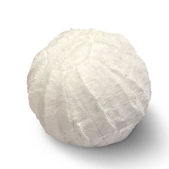 Cheer Collection Plush Faux Fur Ball Throw Pillow Decorative Accent Cushion for Sofa Bed