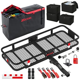 Mockins 48"x18"x6" Tow Hitch Cargo Basket with 15 Cu.Ft.Cargo Bag, Packing Cubes