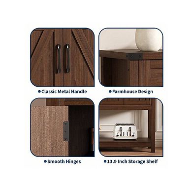 Buffet Sideboard Console Table with Storage Drawers and Bottom Shelf