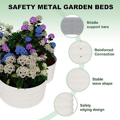 ANIXOL 2-Piece Galvanized Steel Petal-Shaped Raised Garden Beds