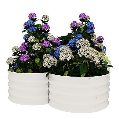 ANIXOL 2-Piece Galvanized Steel Petal-Shaped Raised Garden Beds