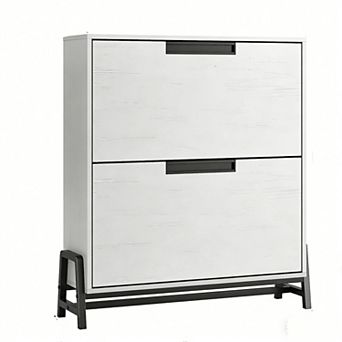 Shoe Cabinet with 2 Flip Drawers, Hidden Entryway Shoe Storage with Adjustable Rack