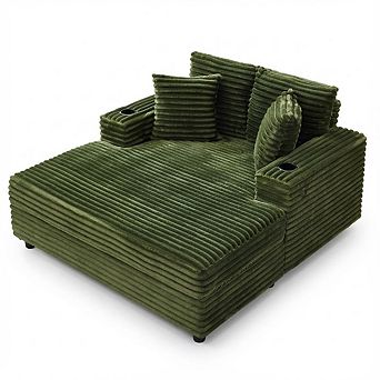 ANIXOL Oversized Corduroy Chaise Lounge Sleeper Sofa Chair