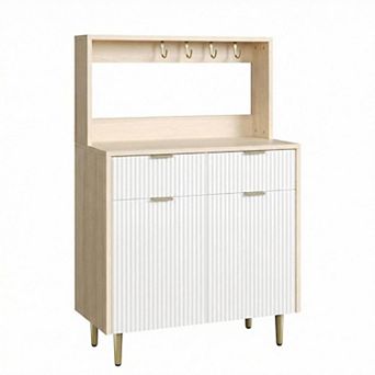 ANIXOL Fluted Sideboard Cabinet with Drawers & Adjustable Shelves