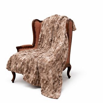 Cheer Collection Faux Fur Throw Blanket Soft Decorative Accent for Couch Bed All Season Comfort