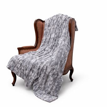 Cheer Collection Faux Fur Throw Blanket Soft Decorative Accent for Couch Bed All Season Comfort