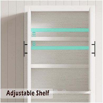 Kitchen Storage Pantry Cabinet with 4 Doors & Adjustable Shelves