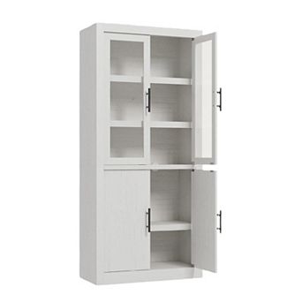 Kitchen Storage Pantry Cabinet with 4 Doors & Adjustable Shelves