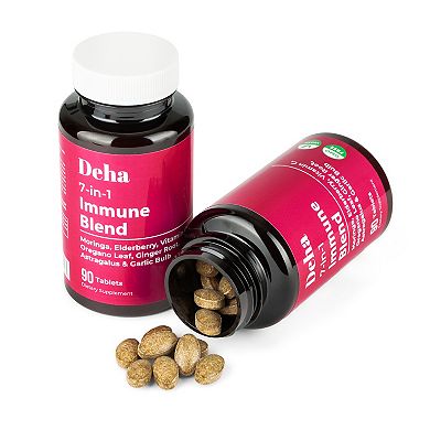 7-in-1 Immune Support Tablets 90-Count Moringa Vitamin C Elderberry - Organic, Non-GMO