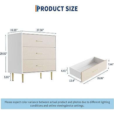 ANIXOL Small Chest of Drawers with 3 Drawers & Tapered Feet