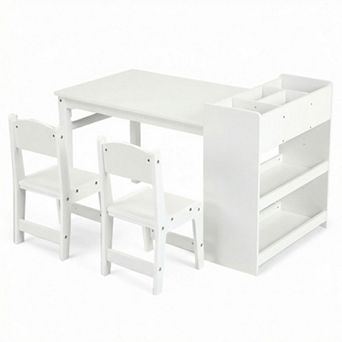 ANIXOL Kids Art Table and 2 Chairs with Storage Shelves