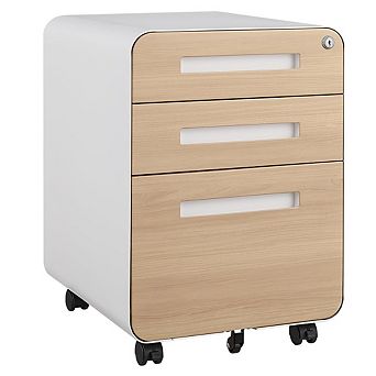 Mobile Steel File Cabinet with Lock and Three Drawers