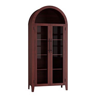 ANIXOL Arched 5 tier Pantry Storage Cabinet with Glass Doors