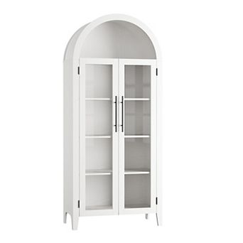 ANIXOL Arched 5 tier Pantry Storage Cabinet with Glass Doors