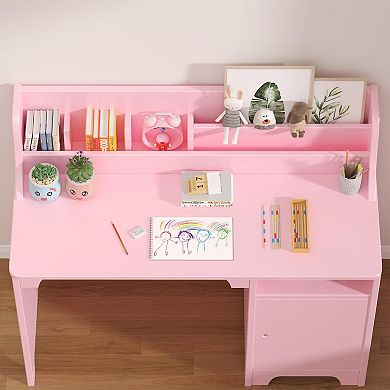 ANIXOL Kids Desk and Chair Set with Hutch and Storage