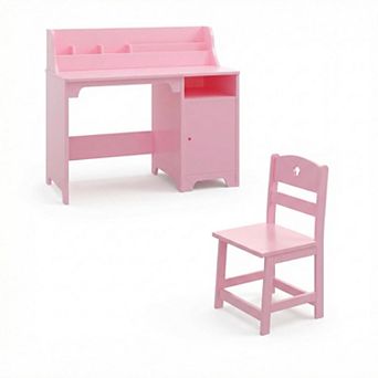 ANIXOL Kids Desk and Chair Set with Hutch and Storage