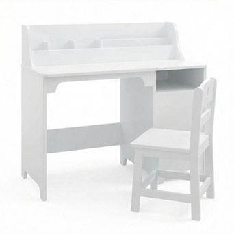 ANIXOL Kids Desk and Chair Set with Hutch and Storage