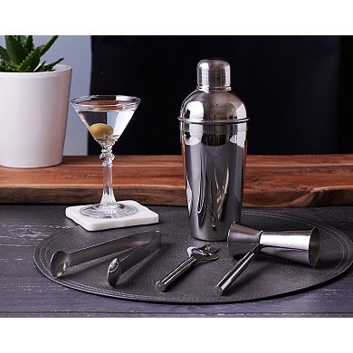 Stainless Steel Cocktail Shaker 4-Piece Gift Set