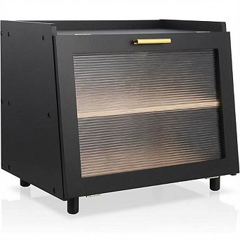 ANIXOL Two-Tier Wooden Bread Box with Window for Kitchen Counter