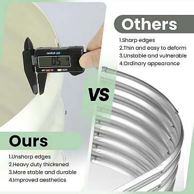 ANIXOL Set of 2 Oval Galvanized Steel Raised Planter Beds