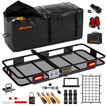 Mockins 60"x20"x6" Tow Hitch Cargo Carrier with 20 Cu.Ft. Waterproof Bag