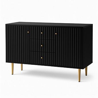 Modern Fluted Sideboard Buffet Cabinet with Drawers