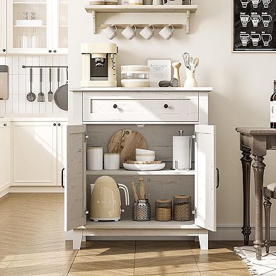 ANIXOL Farmhouse Sideboard Buffet Cabinet with Drawer