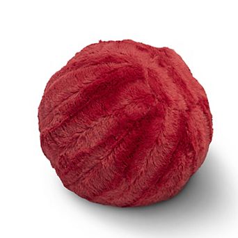 Cheer Collection Plush Faux Fur Ball Throw Pillow Decorative Accent Cushion for Sofa Bed