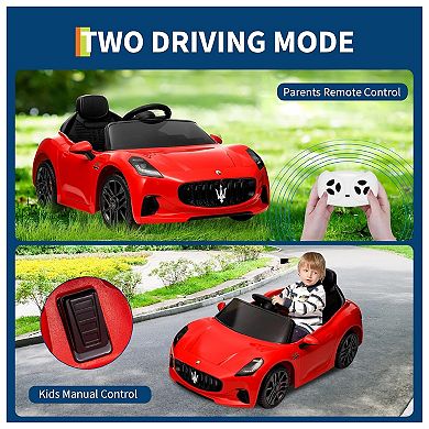 Ride On Car Licensed Maserati GranCabrio, 12V Powered Motorized Car for Children with Remote Control