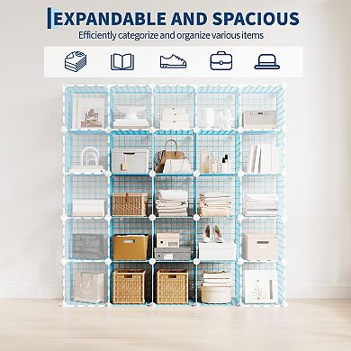 ANIXOL 12-Cube Wire Storage Organizer Shelf